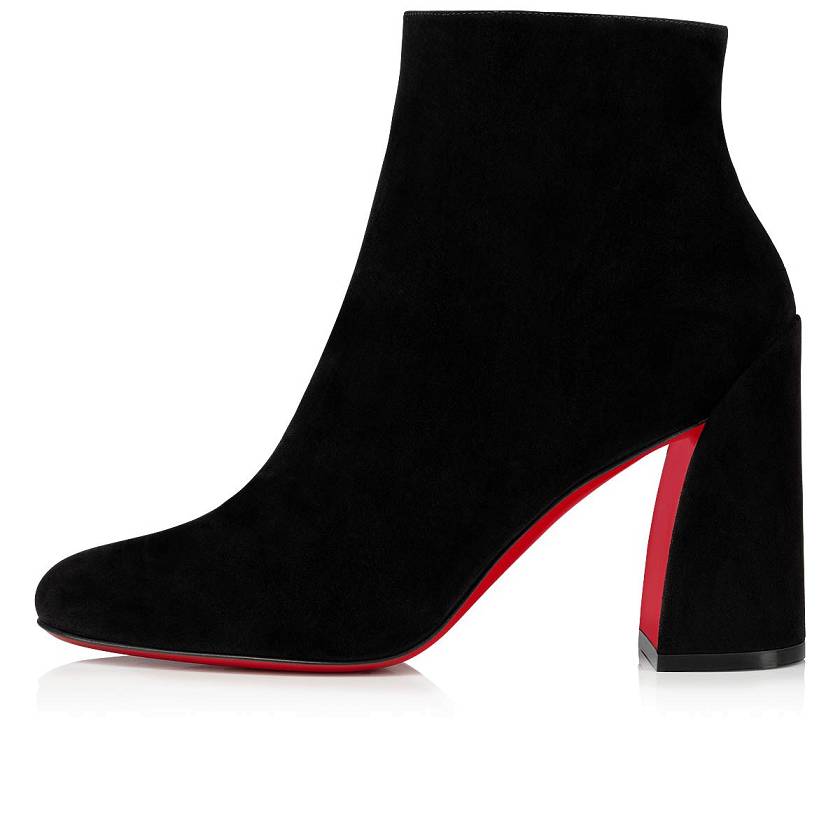 Women's Christian Louboutin Turela 85mm Suede Ankle Boots - Black [1795-832]